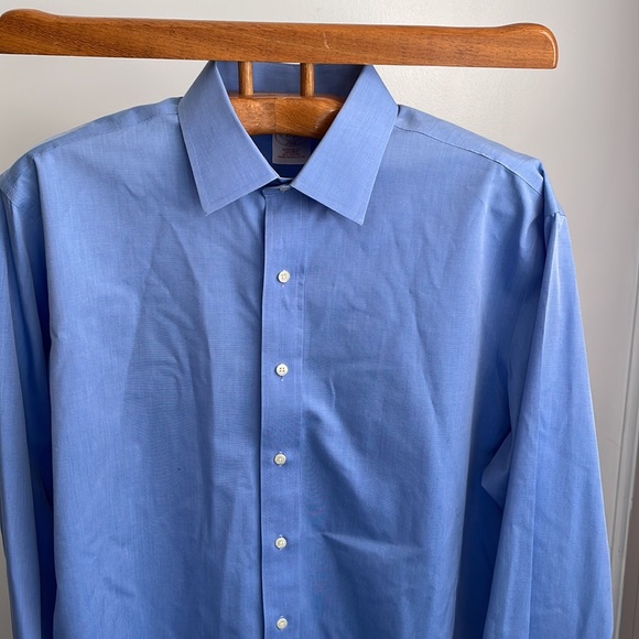 Brooks Brothers size 17 Regular-Fit blue Dress shirt with French cuffs - Picture 2 of 7
